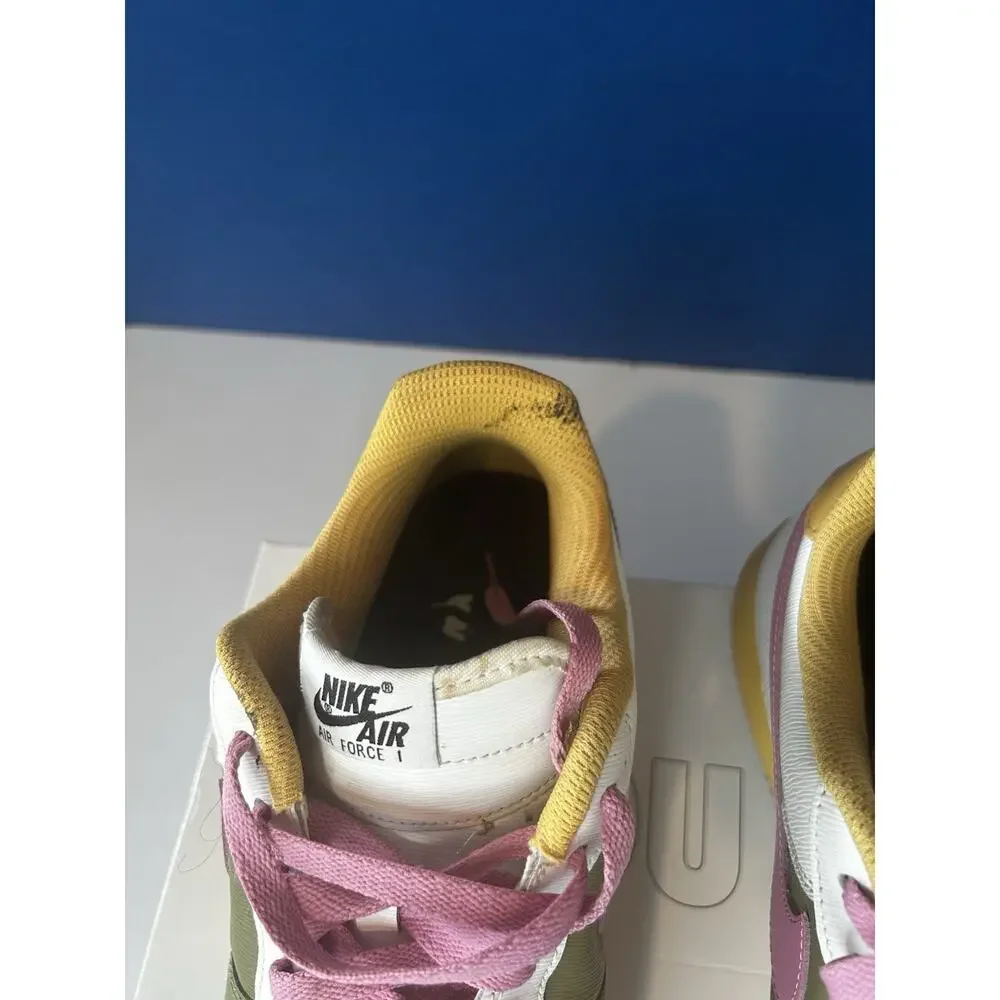 Nike By You Air Force 1 Low Custom Olive Pink Yellow Men’s Size 11 CT7875-994